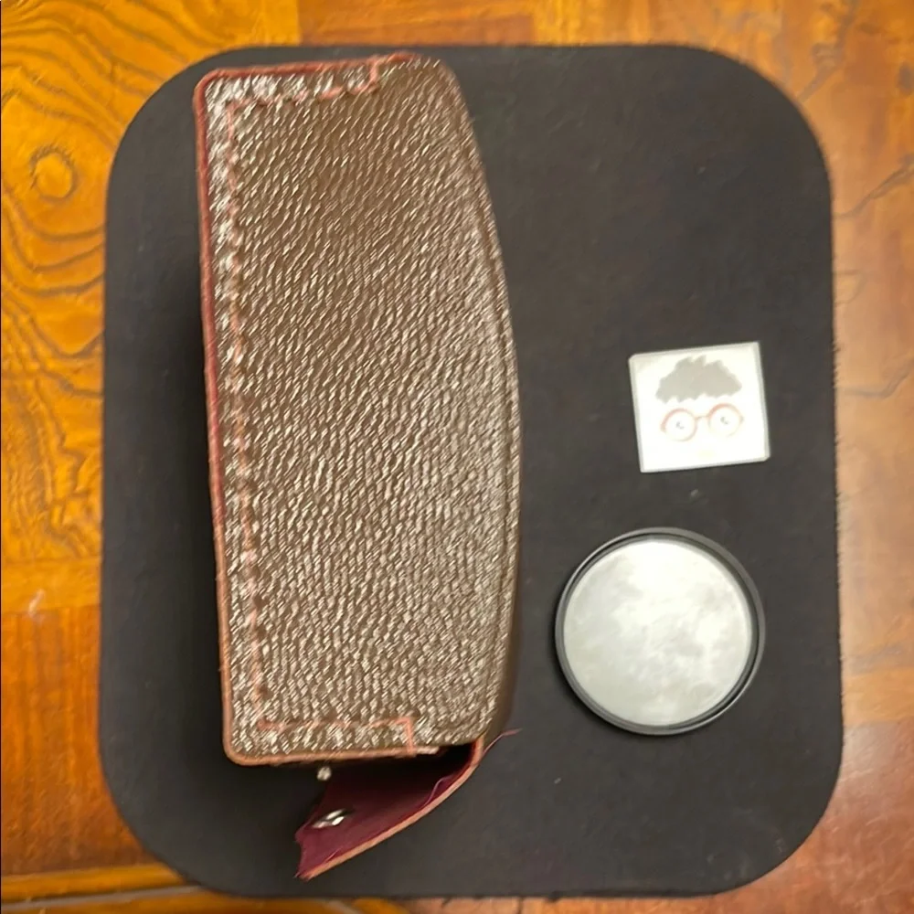 Elegant Brown Leather camera lens Case with Vivitar 55m lens